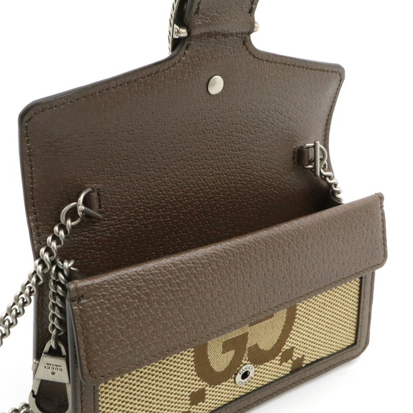 GUCCI Dionysus Jumbo GG Super Chain Shoulder Bag Tiger khaki Green - Picture 6 of 9